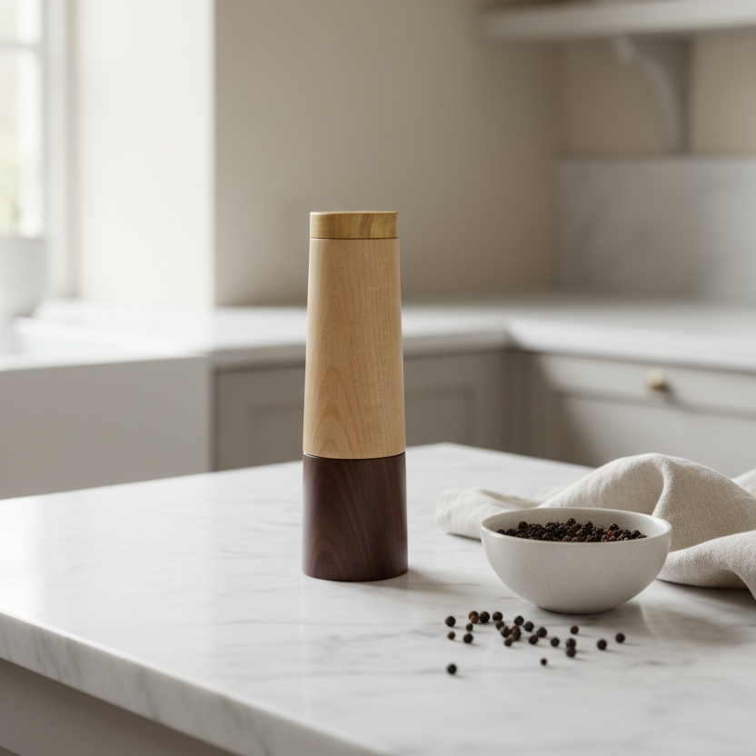 Moulin à poivre en cocobolo et érable figuré