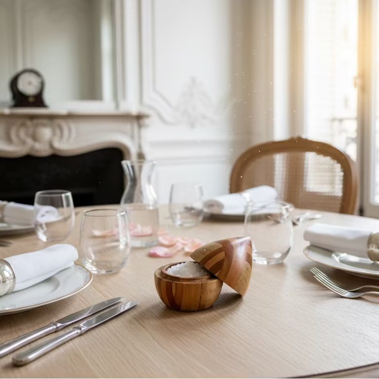 Boite à sel en érable figuré