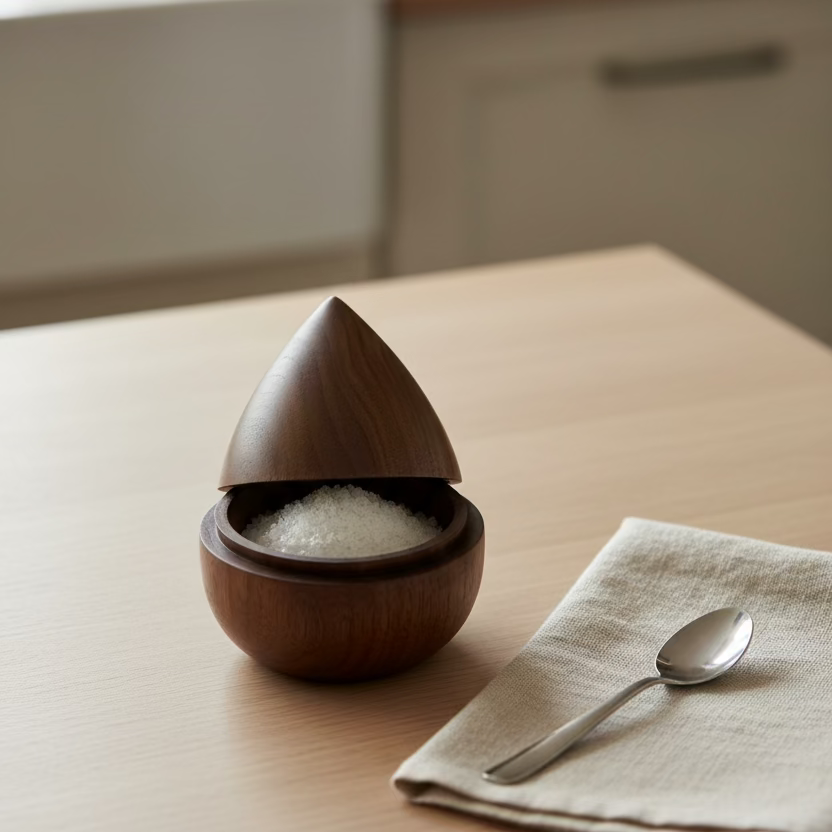 Boîte à sel en noyer noir